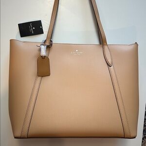 Kate Spade Large Leather Tote in Tiramisu Mousse